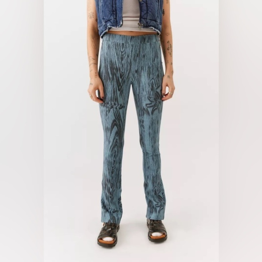 Urban Outfitters Denim Animal Print UO Nyx Zip-Hem Trouser Pant NWOT